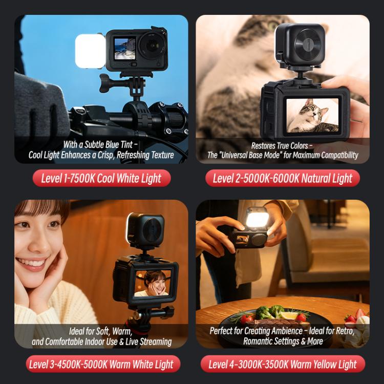 Luz de relleno de cubo pequeño STARTRC para DJI Osmo Action 6 (negra) — imagen 9