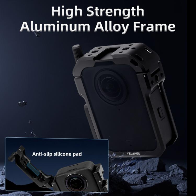 Marco de expansión de jaula protectora de metal YELANGU con base de montaje horizontal para DJI Osmo 360 (negro) — imagen 6