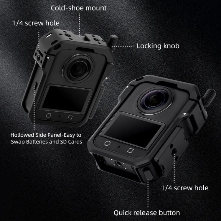 Marco de expansión de jaula protectora de metal YELANGU para DJI Osmo 360 (negro) — imagen 6