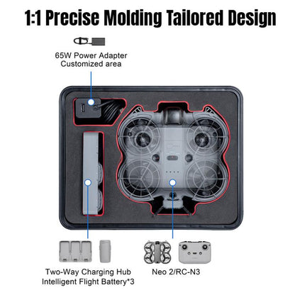 Estuche de almacenamiento portátil mini de PP impermeable y a prueba de explosiones para DJI Neo (negro) — imagen 9