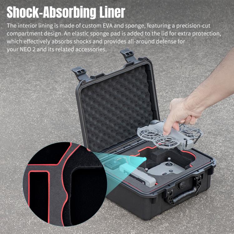 Estuche de almacenamiento portátil mini de PP impermeable y a prueba de explosiones para DJI Neo (negro) — imagen 10