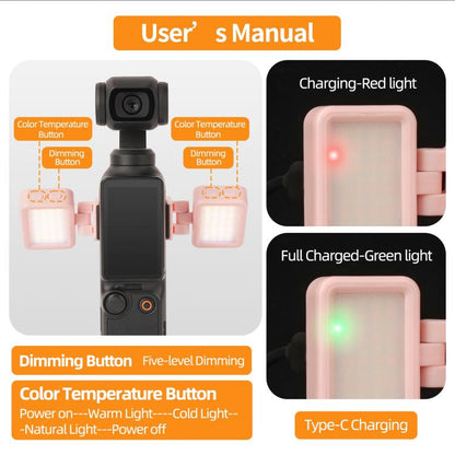 Luz de video LED ajustable Sunnylife, luz de relleno portátil tricolor regulable de liberación rápida para DJI Osmo Pocket 3…