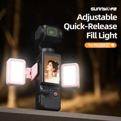 Luz de video LED ajustable Sunnylife, luz de relleno portátil tricolor regulable de liberación rápida para DJI Osmo Pocket 3…