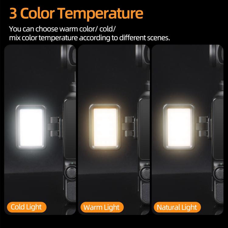 Luz de video LED ajustable Sunnylife, luz de relleno portátil tricolor regulable de liberación rápida para DJI Osmo Pocket 3…