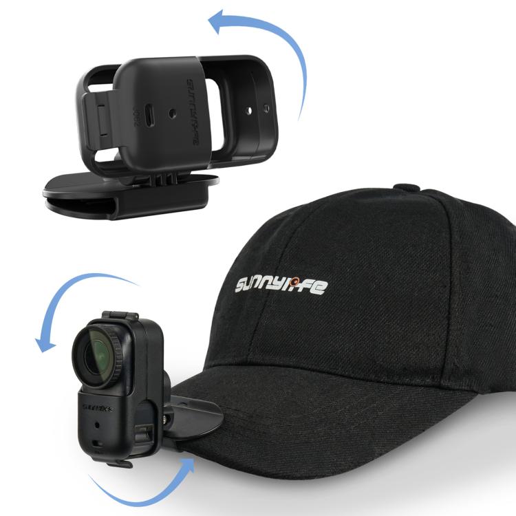 Soporte de clip Osmo Nano Sunnylife, para gorra de béisbol, abrazadera de liberación rápida para cámara POV Vlog (negro) par…