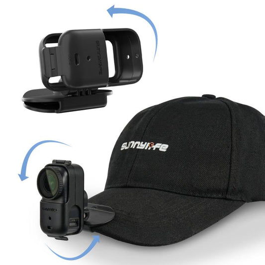 Soporte de clip Osmo Nano Sunnylife, para gorra de béisbol, abrazadera de liberación rápida para cámara POV Vlog (negro) par…