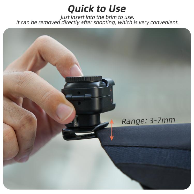 Soporte de clip Osmo Nano Sunnylife, para gorra de béisbol, abrazadera de liberación rápida para cámara POV Vlog (negro) par…