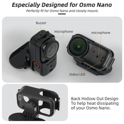 Soporte de clip Osmo Nano Sunnylife, para gorra de béisbol, abrazadera de liberación rápida para cámara POV Vlog (negro) par…