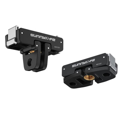 Soporte magnético bidireccional Sunnylife de liberación rápida con tornillo de 1/4", adaptador plegable de 2 puntas (negro)…