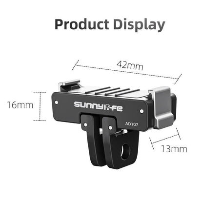 Soporte magnético bidireccional Sunnylife de liberación rápida con tornillo de 1/4", adaptador plegable de 2 puntas (negro)…