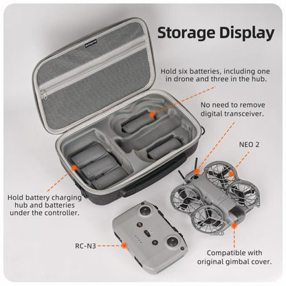 Bolsa de transporte portátil Sunnylife, bolso de hombro Fly More Combo Bag para DJI Neo (Gris) — imagen 6