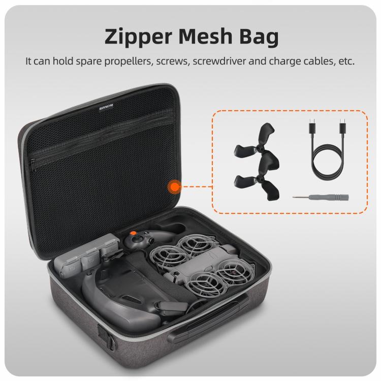 Bolsa de transporte portátil Sunnylife, bolso de hombro, bolsa combinada Motion Fly More para DJI Neo (gris) — imagen 7