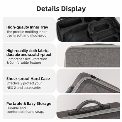 Bolsa de transporte portátil Sunnylife, bolso de hombro, bolsa combinada Motion Fly More para DJI Neo (gris) — imagen 9