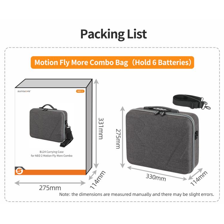 Bolsa de transporte portátil Sunnylife, bolso de hombro, bolsa combinada Motion Fly More para DJI Neo (gris) — imagen 10