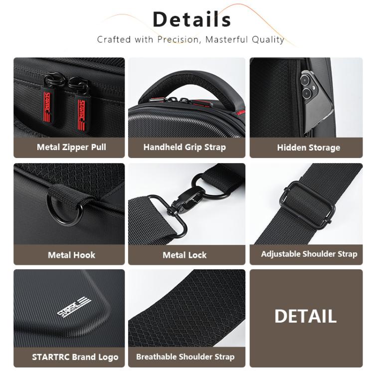 Bolsa de hombro rígida STARTRC,, y para DJI Mini 4 Pro / Mini 4K / Mini 3 Pro y más (negra) para DJI DJI Mini 4 Pro, DJI Min…
