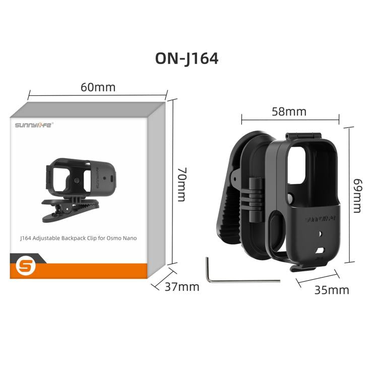 Clip para mochila Sunnylife, abrazadera para cámara de acción, rotación de 360°, montaje vertical-horizontal, inclinación de…