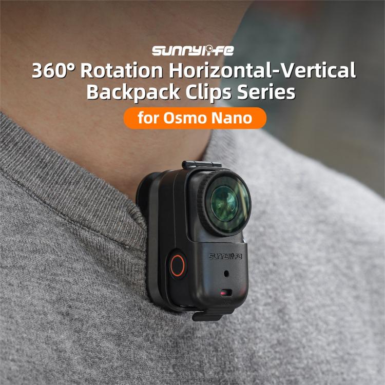 Clip para mochila Sunnylife, abrazadera para cámara de acción, rotación de 360°, montaje vertical-horizontal, inclinación de…