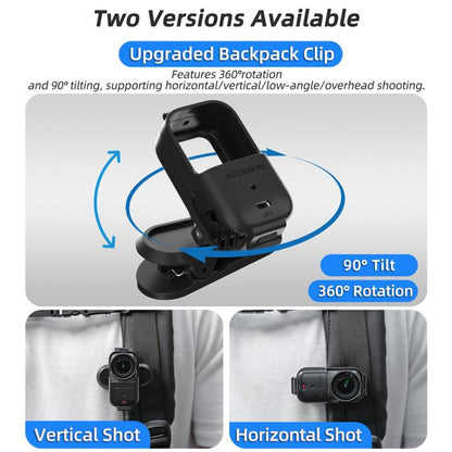 Clip para mochila Sunnylife, abrazadera para cámara de acción, rotación de 360°, montaje vertical-horizontal, inclinación de…
