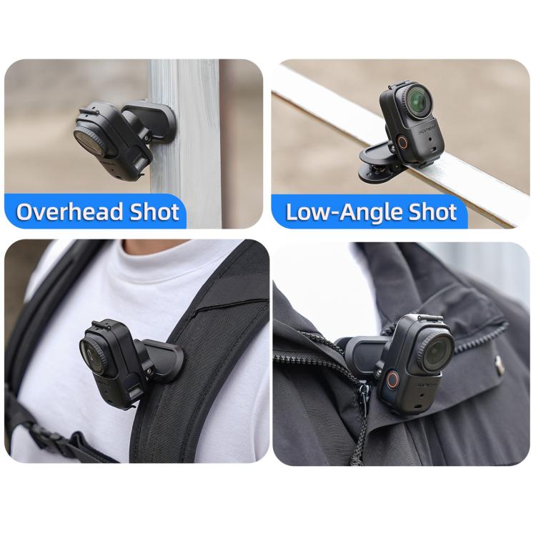 Clip para mochila Sunnylife, abrazadera para cámara de acción, rotación de 360°, montaje vertical-horizontal, inclinación de…