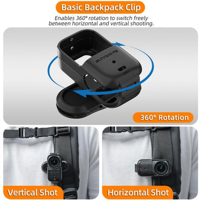 Clip para mochila Sunnylife, abrazadera para cámara de acción, rotación de 360°, montaje vertical-horizontal, inclinación de…