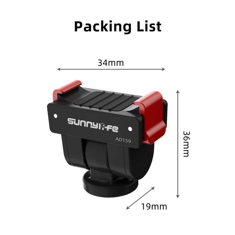 Adaptador de liberación rápida Sunnylife, interfaz de 1/4 de pulgada, adaptador para palo selfie con inclinación de 180 grad…
