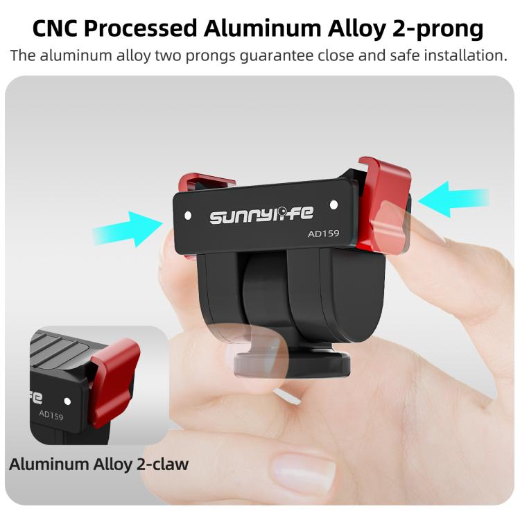 Adaptador de liberación rápida Sunnylife, interfaz de 1/4 de pulgada, adaptador para palo selfie con inclinación de 180 grad…