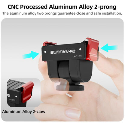 Adaptador de liberación rápida Sunnylife, interfaz de 1/4 de pulgada, adaptador para palo selfie con inclinación de 180 grad…