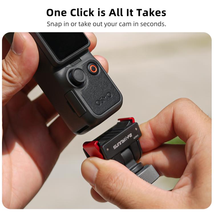 Adaptador de liberación rápida Sunnylife, interfaz de 1/4 de pulgada, adaptador para palo selfie con inclinación de 180 grad…