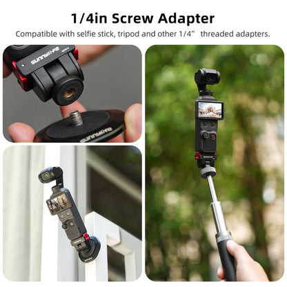 Adaptador de liberación rápida Sunnylife, interfaz de 1/4 de pulgada, adaptador para palo selfie con inclinación de 180 grad…