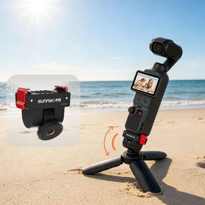 Adaptador de liberación rápida Sunnylife, interfaz de 1/4 de pulgada, adaptador para palo selfie con inclinación de 180 grad…
