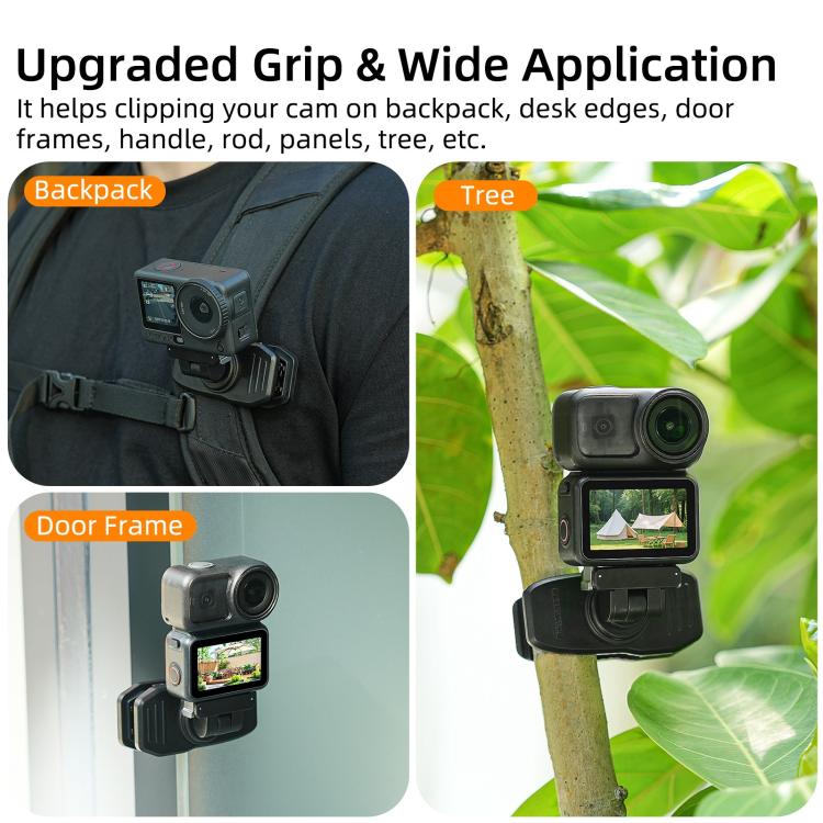 Clip magnético de liberación rápida Sunnylife para mochila, abrazadera ajustable para cámara de acción, montaje vertical-hor…