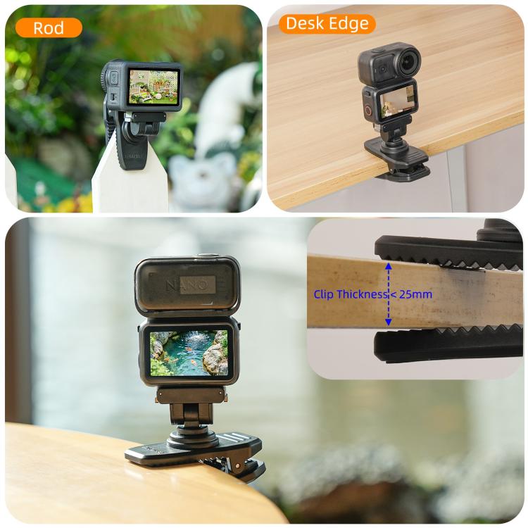 Clip magnético de liberación rápida Sunnylife para mochila, abrazadera ajustable para cámara de acción, montaje vertical-hor…