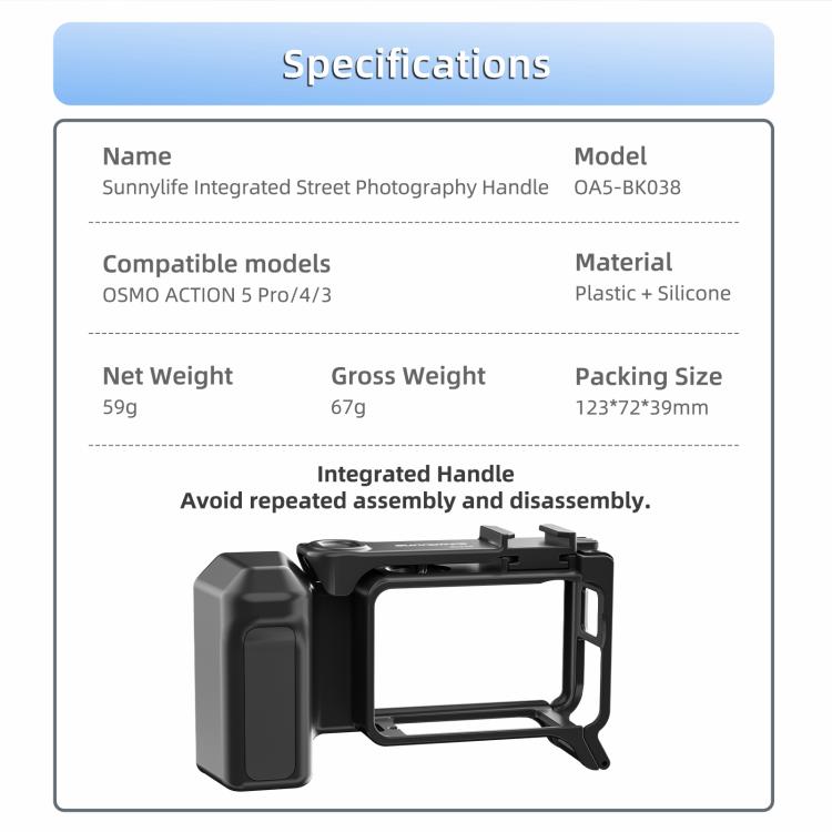 Empuñadura ergonómica Sunnylife para fotografía callejera con disparador de liberación rápida (Negro) — imagen 5