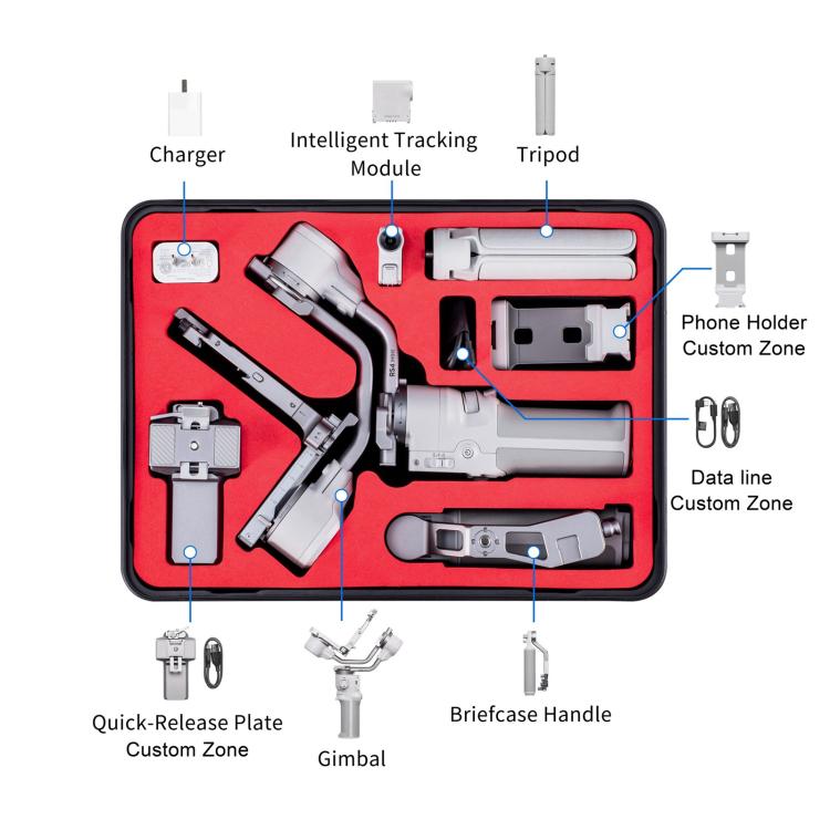 Estuche de almacenamiento portátil a prueba de golpes e impermeable para DJI RS 4 (negro) — imagen 3