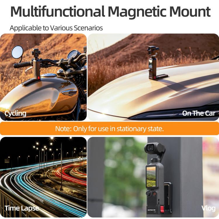 Soporte magnético de liberación rápida Sunnylife, base de mesa con ángulos ajustables para DJI Osmo Pocket (negro) — imagen 8