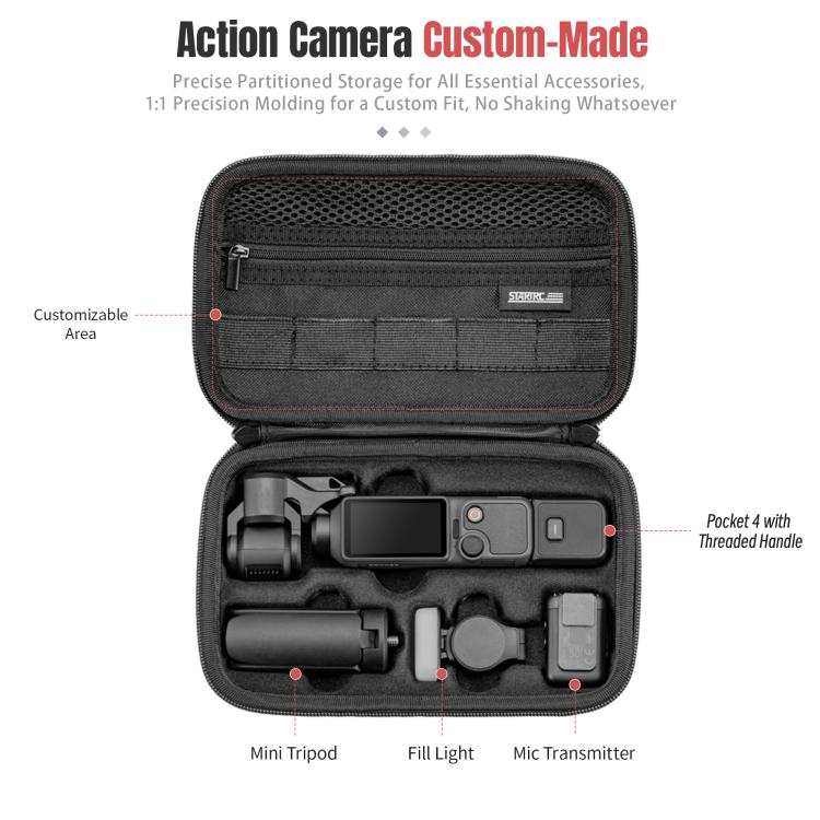 Estuche de transporte portátil STARTRC, bolsa de almacenamiento moldeada multiusos para DJI Osmo Pocket 4 (negra) — imagen 5