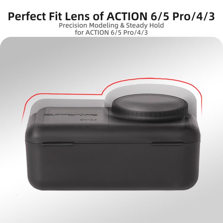 Funda Sunnylife - protectora portátil a prueba de golpes y polvo, con cordón para DJI Osmo Action 6 (negra) — imagen 7