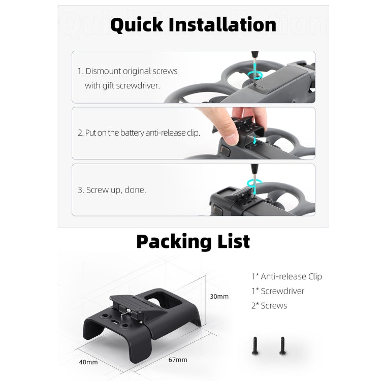 Batería Sunnylife Anti-liberación Hebilla Clip Bloqueo Anti-caída Batería Seguridad Bloqueo Hebilla Protector para DJI Avata…