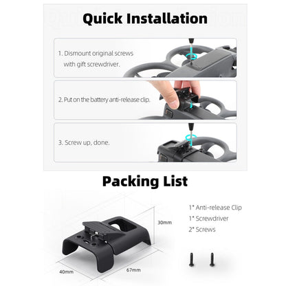 Batería Sunnylife Anti-liberación Hebilla Clip Bloqueo Anti-caída Batería Seguridad Bloqueo Hebilla Protector para DJI Avata…