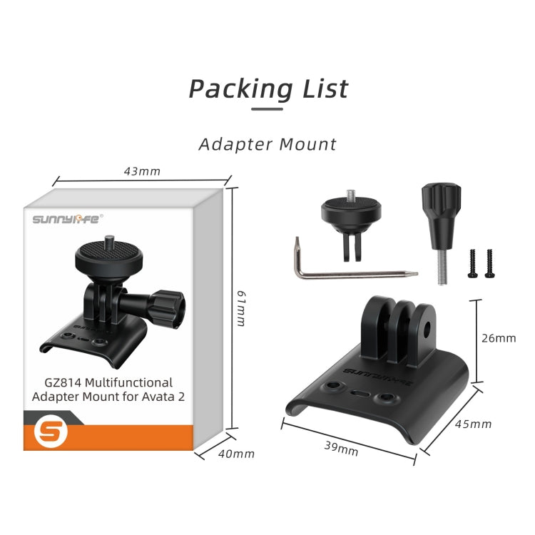 Soporte Sunnylife para cámara de acción Soporte de luz para drones para DJI Avata 2 (negro) — imagen 7