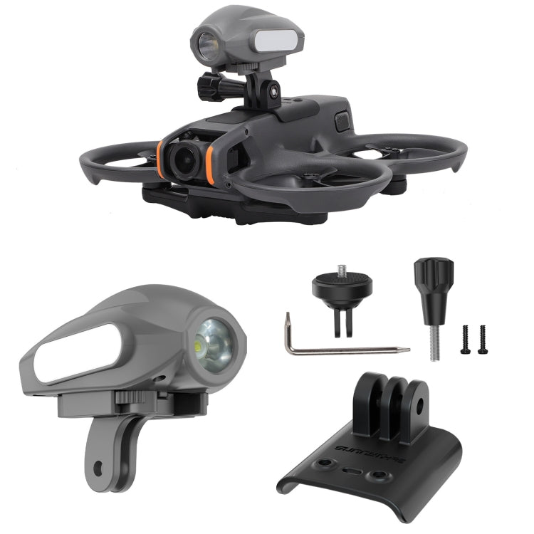 Soporte Sunnylife para cámara de acción montaje Dron soporte de luz lámpara para DJI Avata 2 (negro)