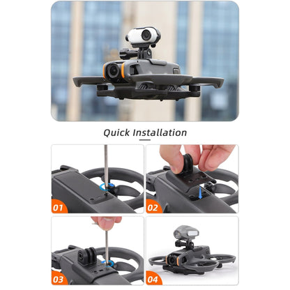 Soporte Sunnylife para cámara de acción montaje Dron soporte de luz lámpara para DJI Avata 2 (negro) — imagen 8