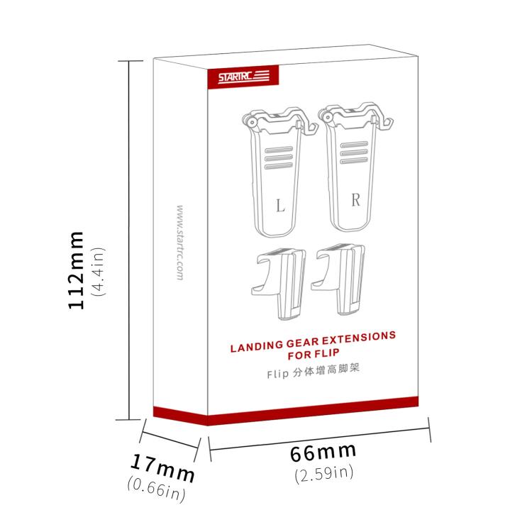 Extensiones de altura del tren de aterrizaje para dron tipo dividido STARTRC para DJI Flip (gris) — imagen 4