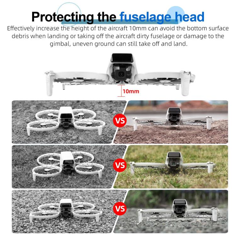 Extensiones de altura del tren de aterrizaje para dron tipo dividido STARTRC para DJI Flip (gris) — imagen 8