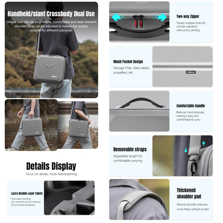 Bolso de hombro de PU STARTRC para DJI Mavic 4 Pro (gris) — imagen 9
