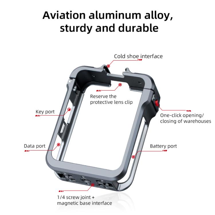 Marco de expansión de jaula protectora de aleación de aluminio para DJI Osmo 360 (gris) — imagen 4