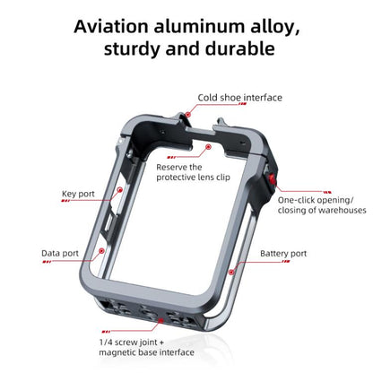 Marco de expansión de jaula protectora de aleación de aluminio para DJI Osmo 360 (gris) — imagen 4
