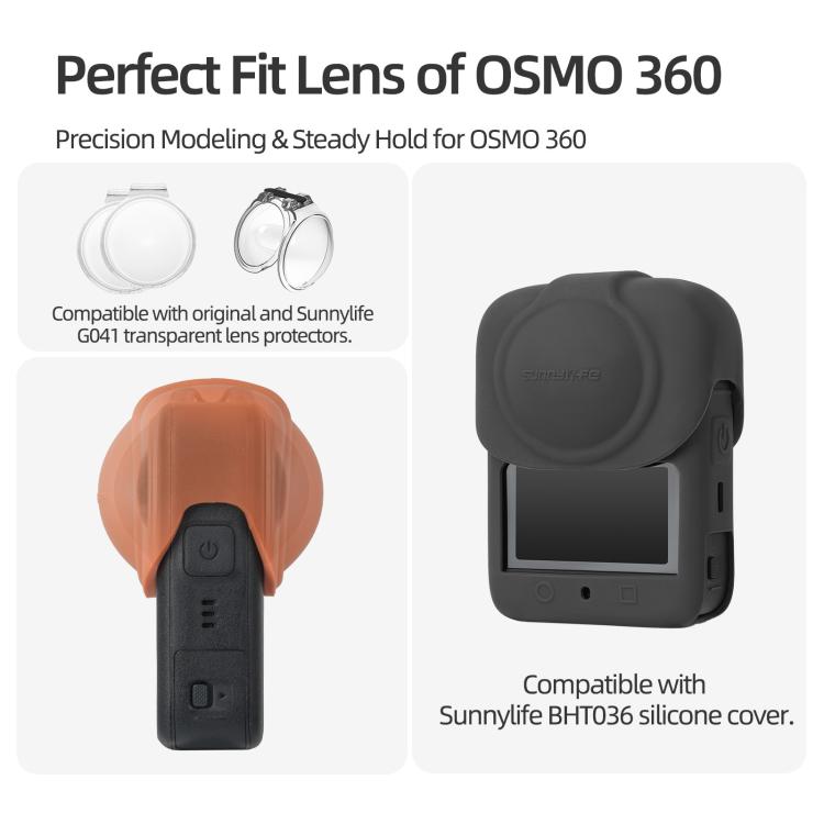 Tapa protectora de silicona para lente Sunnylife para DJI Osmo 360 (naranja) — imagen 5