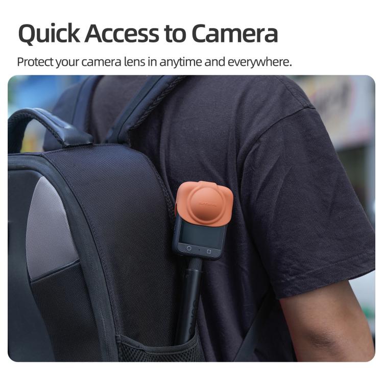 Tapa protectora de silicona para lente Sunnylife para DJI Osmo 360 (naranja) — imagen 6