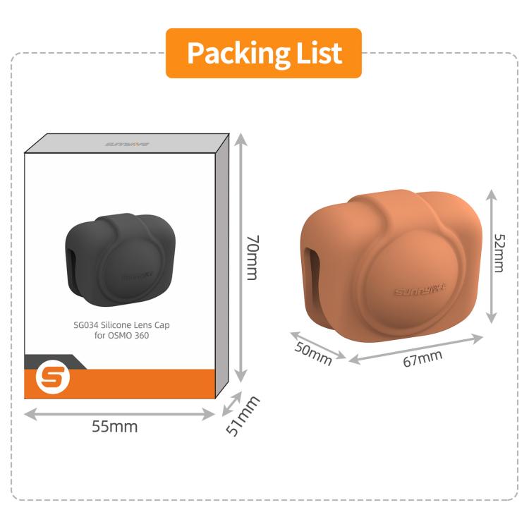 Tapa protectora de silicona para lente Sunnylife para DJI Osmo 360 (negra) — imagen 9